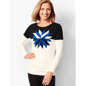 Talbots women’s INTARSIA CREWNECK SWEATER thermolite NWT (size XL)